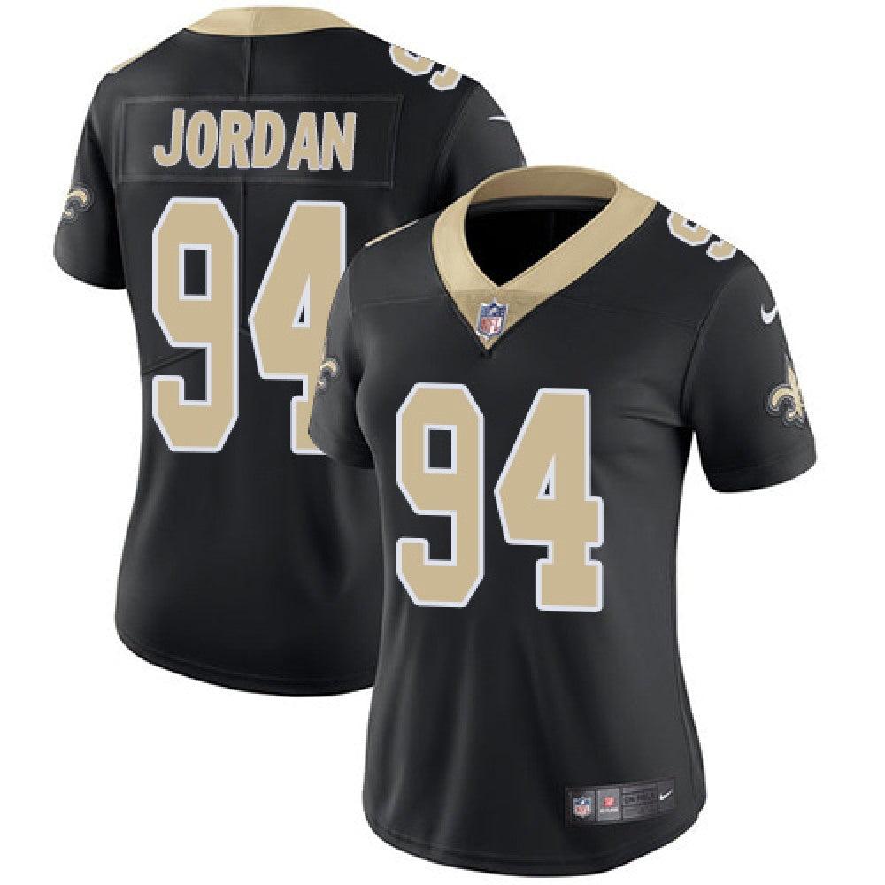 Women's New Orleans Saints #94 Cameron Jordan Black Vapor Untouchable Limited Stitched Jersey(Run Small) 