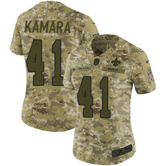 Women's New Orleans Saints #41 Alvin Kamara 2018 Camo Salute to Service Limited Stitched NFL Jersey 