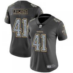 Women's New Orleans Saints #41 Alvin Kamara 2019 Gray Fashion Static Limited Stitched NFL Jersey(Run Small) 