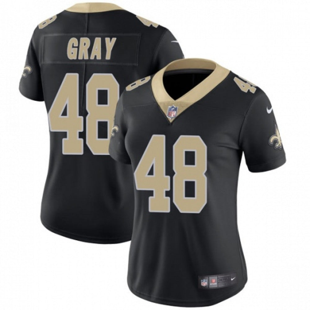 Women's New Orleans Saints #48 J.T. Gray Black Vapor Untouchable Limited Stitched NFL Jersey(Run Small) 