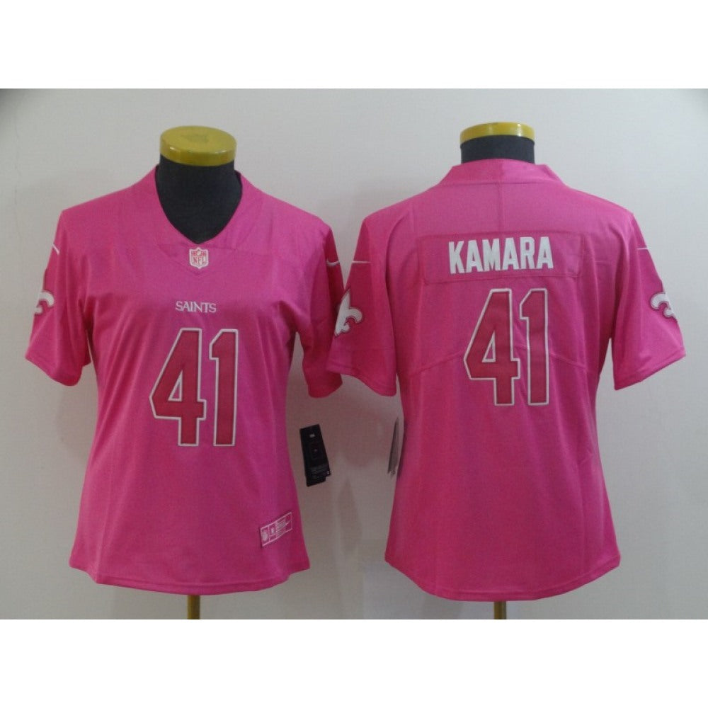 Women's New Orleans Saints #41 Alvin Kamara Pink Vapor Untouchable Limited Stitched NFL Jersey 