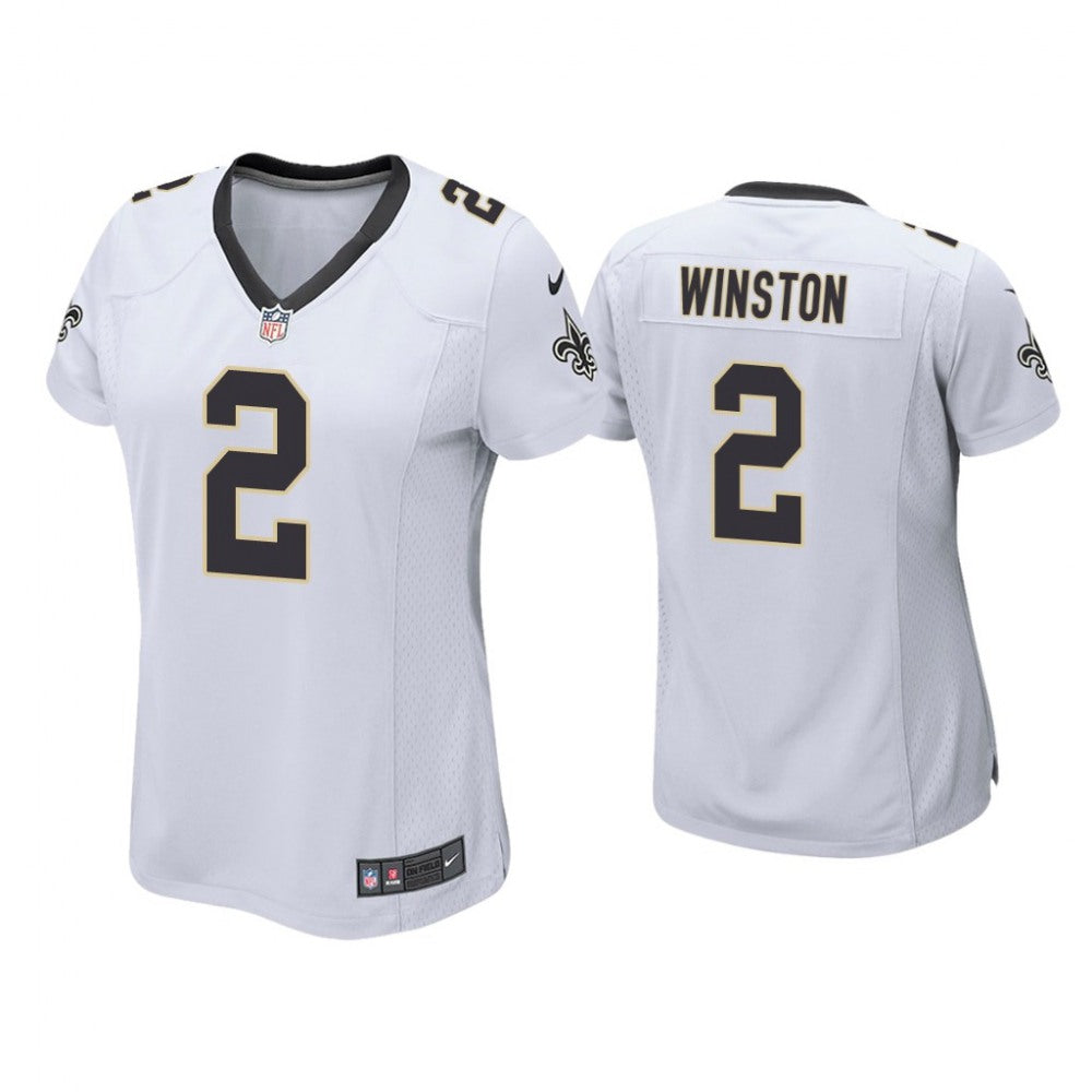 Women's New Orleans Saints #2 Jameis Winston White Vapor Untouchable Limited Stitched Jersey(Run Small) 