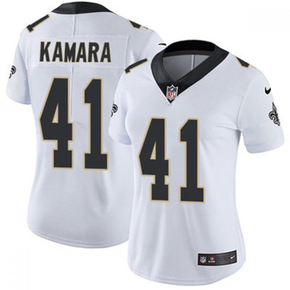Women's New Orleans Saints #41 Alvin Kamara White Vapor Untouchable Limited Stitched Jersey 