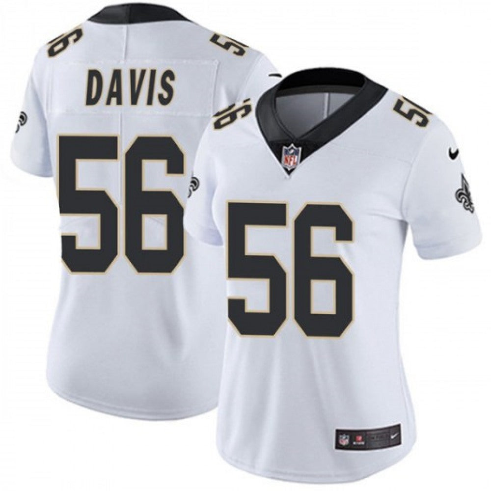 Women's New Orleans Saints #56 Demario Davis White Vapor Untouchable Limited Stitched NFL Jersey(Run Small) 