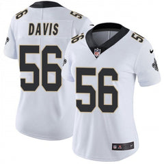 Women's New Orleans Saints #56 Demario Davis White Vapor Untouchable Limited Stitched NFL Jersey(Run Small) 