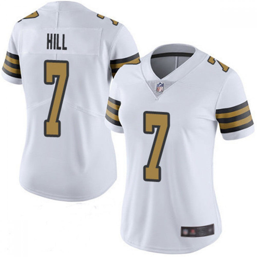 Women's New Orleans Saints #7 Taysom Hill White Color Rush Limited Stitched NFL Jersey(Run Small) 