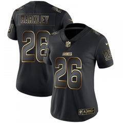 Women's New York Giants #26 Saquon Barkley 2019 Black Gold Edition Stitched NFL Jersey(Run Small) 