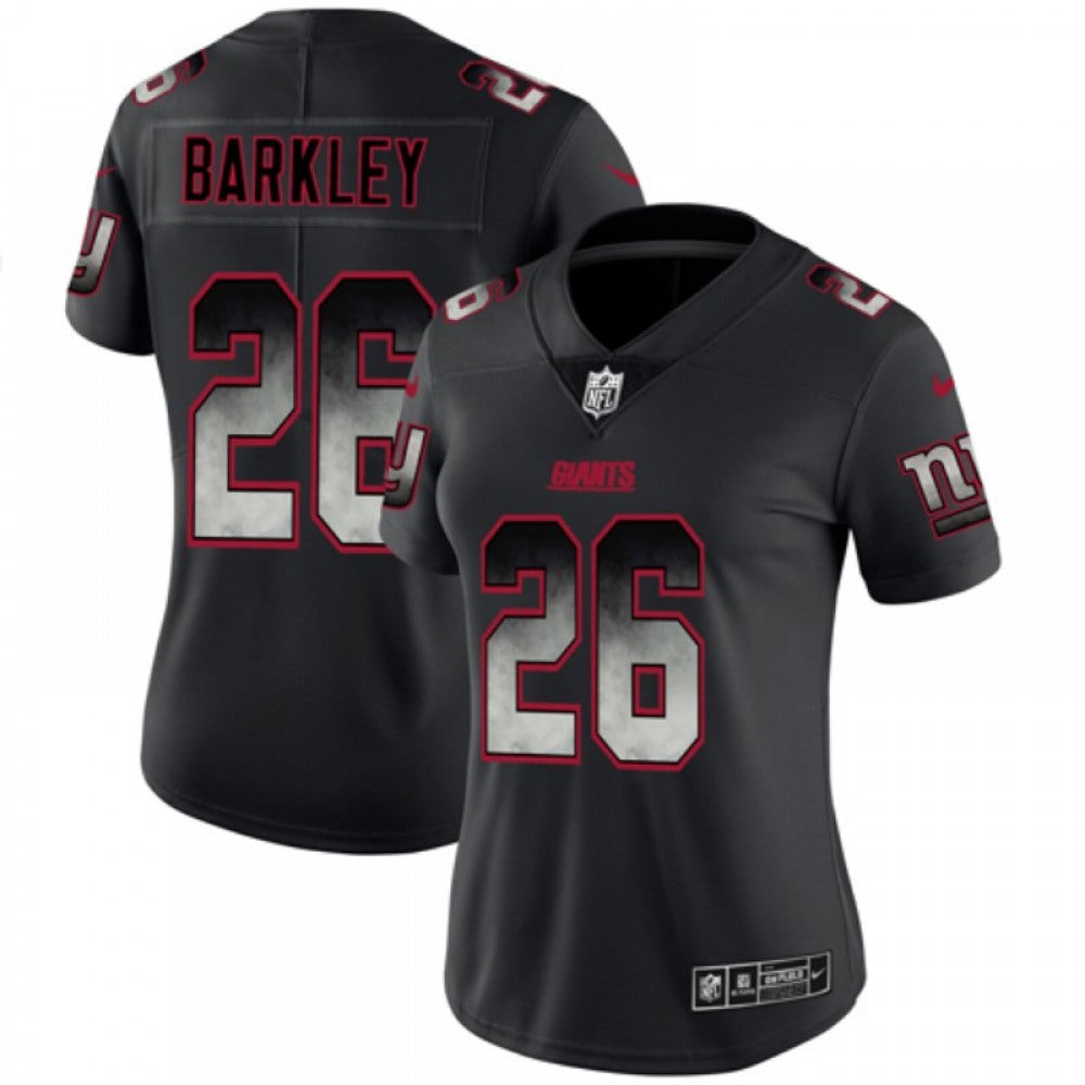 Women's New York Giants #26 Saquon Barkley Black 2019 Smoke Fashion Limited Stitched NFL Jersey(Run Small) 