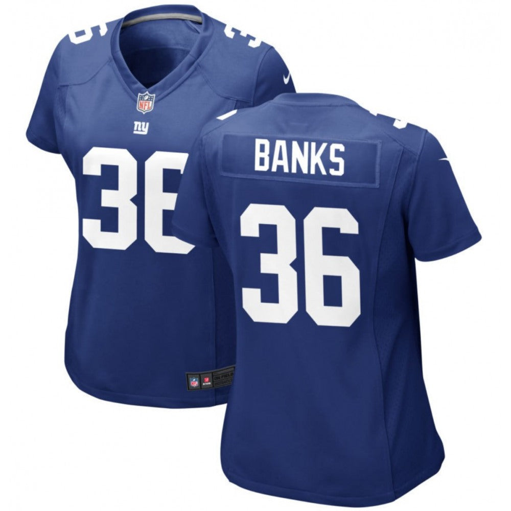Women's New York Giants #36 Deonte Banks Blue Stitched Jersey(Run Small) 