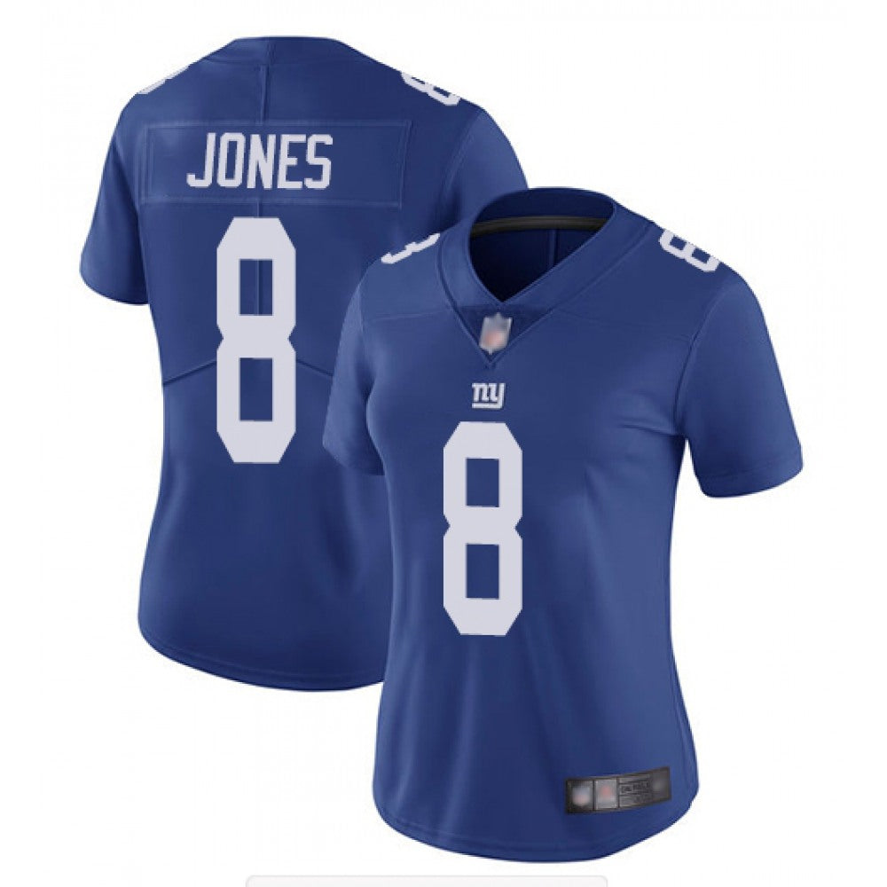 Women's New York Giants #8 Daniel Jones Blue Vapor Untouchable Limited Stitched NFL Jersey(Run Small) 