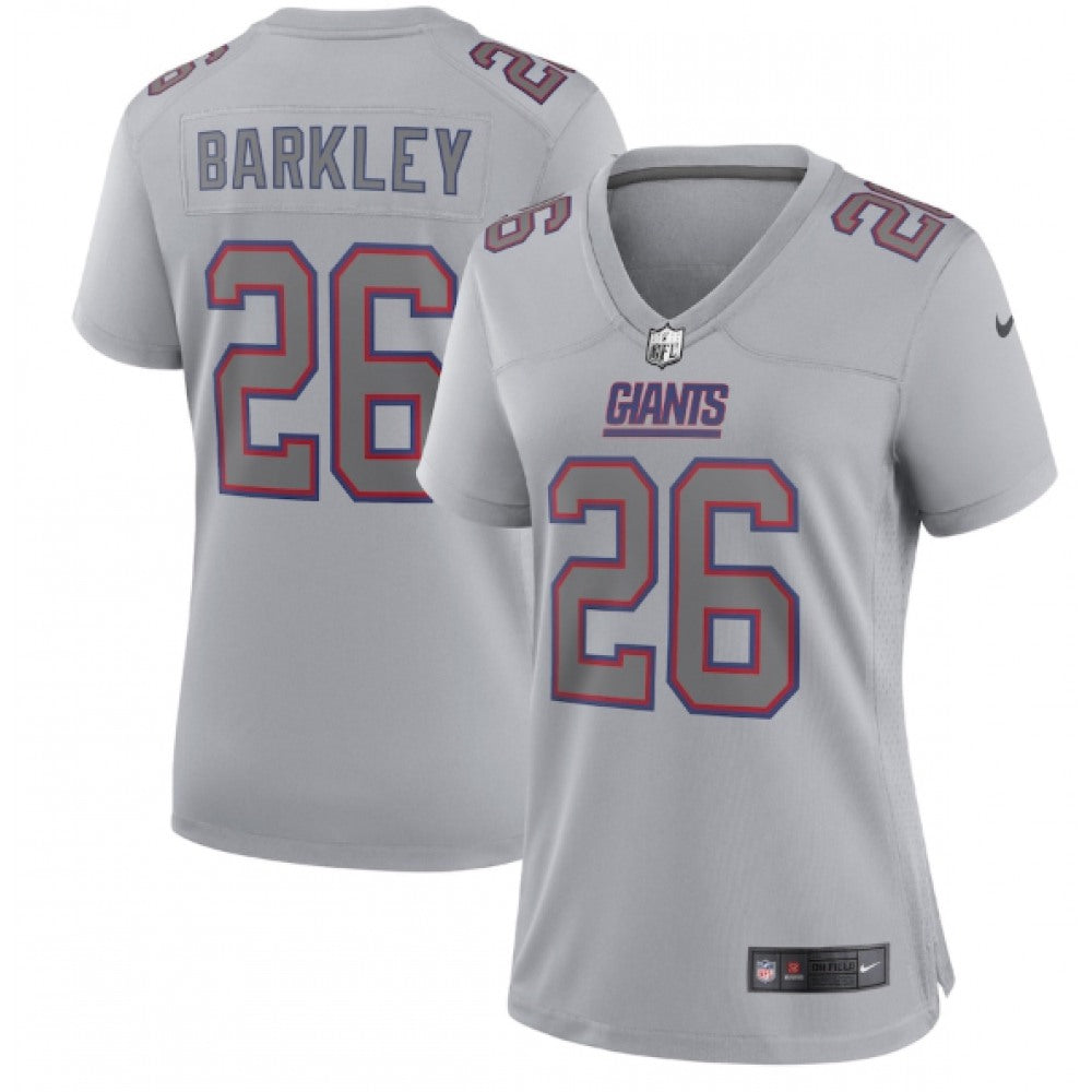 Women's New York Giants #26 Saquon Barkley Grey Atmosphere Fashion Stitched Jersey(Run Small) 