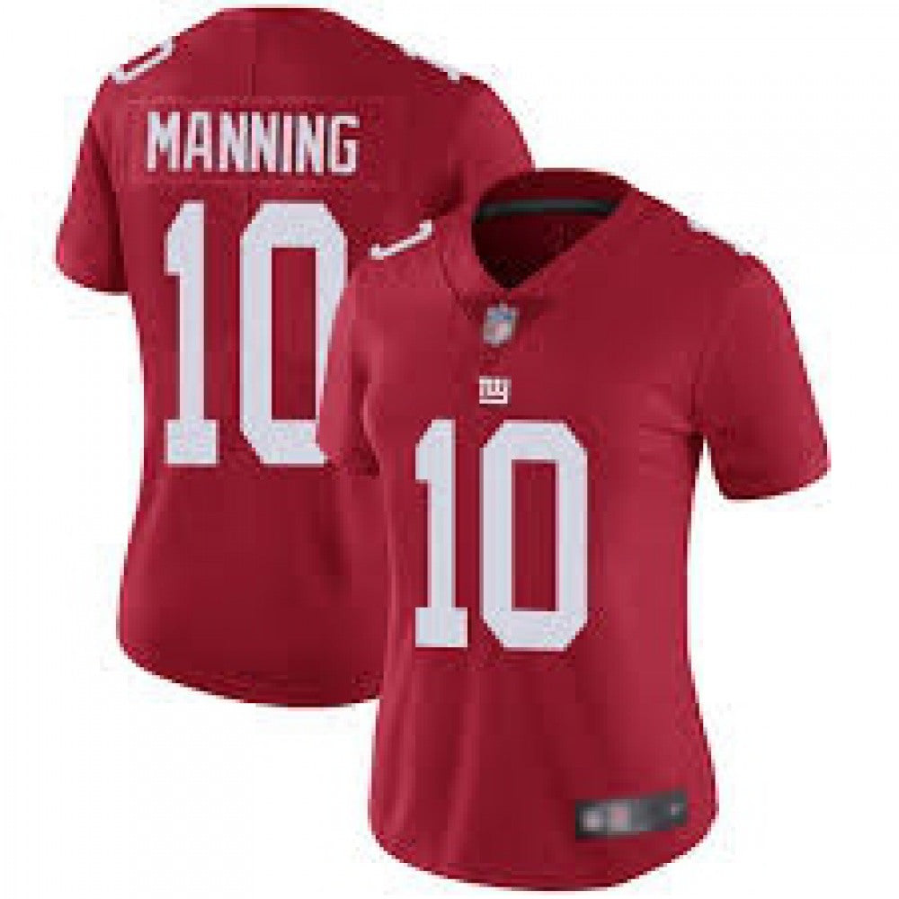 Women's New York Giants #10 Eli Manning Red Vapor Untouchable Limited Stitched Jersey(Run Small) 