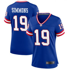 Women's New York Giants #19 Isaiah Simmons Royal Classic Retired Player Stitched Jersey(Run Small) 
