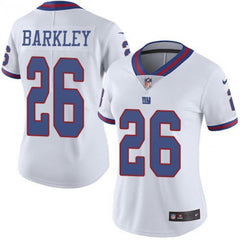 Women's New York Giants #26 Saquon Barkley White Color Rush Limited Stitched NFL Jersey 