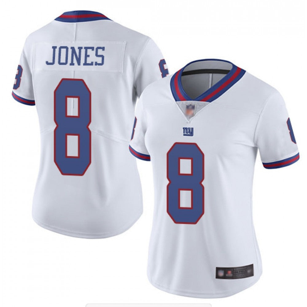 Women's New York Giants #8 Daniel Jones White Color Rush Limited Stitched NFL Jersey(Run Small) 