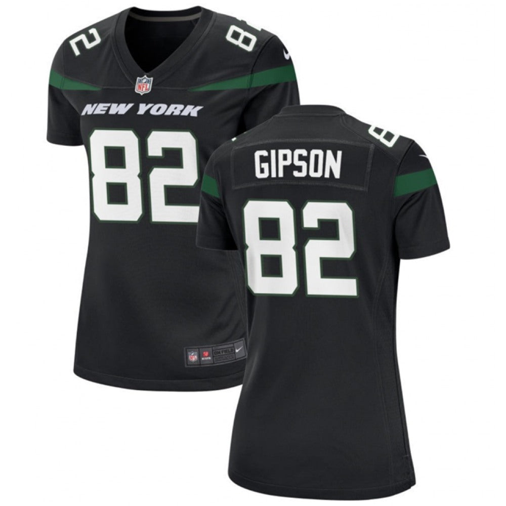 Women's New York Jets #82 Xavier Gipson Black Stitched Football Jersey(Run Small) 