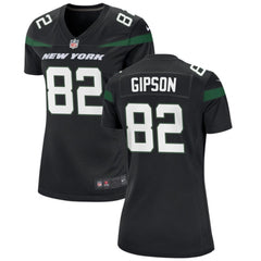 Women's New York Jets #82 Xavier Gipson Black Stitched Football Jersey(Run Small) 