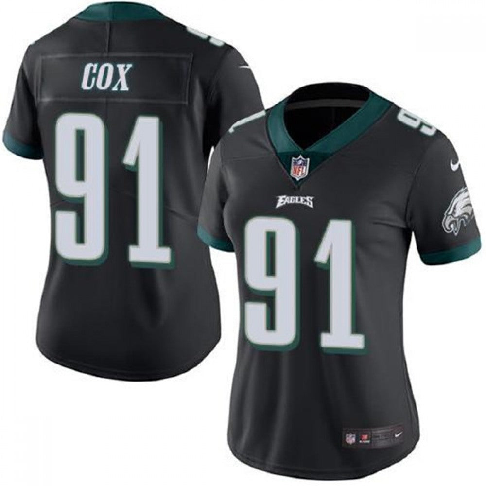 Women's Philadelphia Eagles #91 Fletcher Cox Black Vapor Untouchable Limited Stitched Football Jersey(Run Small) 