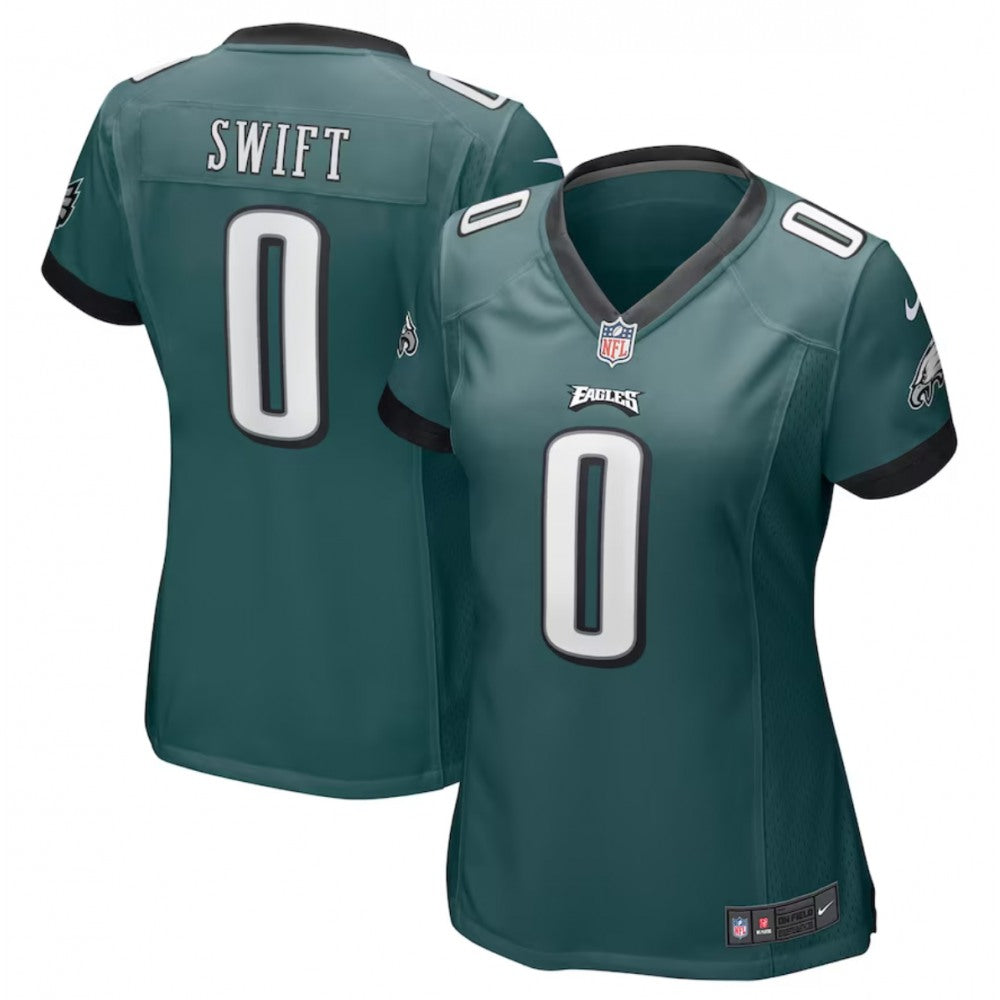 Women's Philadelphia Eagles #0 D'Andre Swift Green 2023 Draft Stitched Football Jersey(Run Small) 