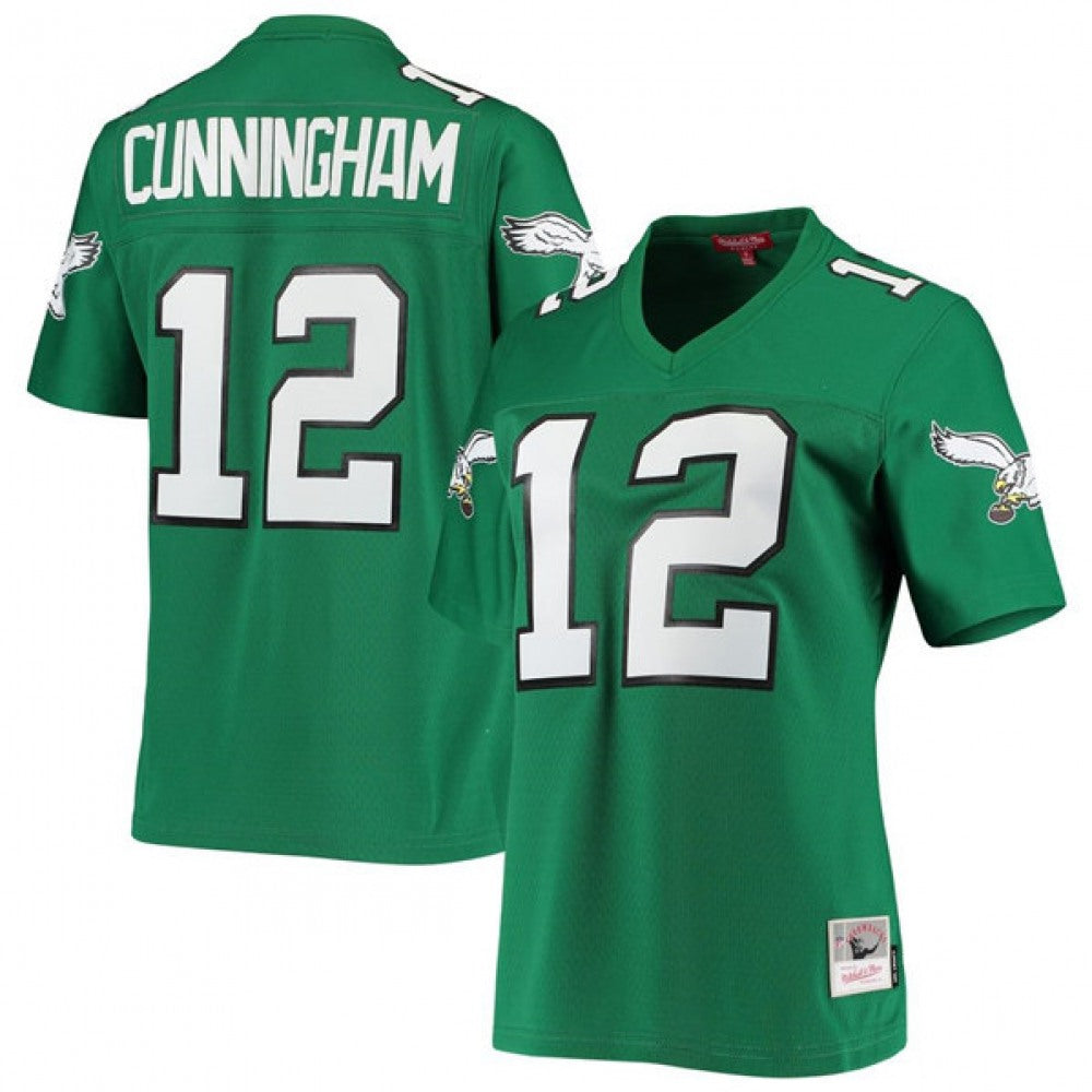 Women's Philadelphia Eagles #12 Randall Cunningham Green 1990 Mitchell & Ness Stitched Football Jersey(Run Small) 