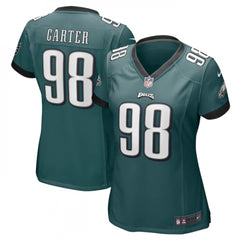 Women's Philadelphia Eagles #98 Jalen Carter Green 2023 Draft Stitched Football Jersey(Run Small) 