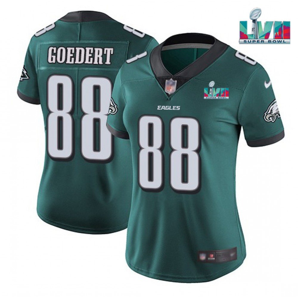 Women's Philadelphia Eagles #88 Dallas Goedert Green Super Bowl LVII PatchVapor Untouchable Limited Stitched Football Jersey(Run Small) 