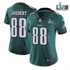 Women's Philadelphia Eagles #88 Dallas Goedert Green Super Bowl LVII PatchVapor Untouchable Limited Stitched Football Jersey(Run Small) 