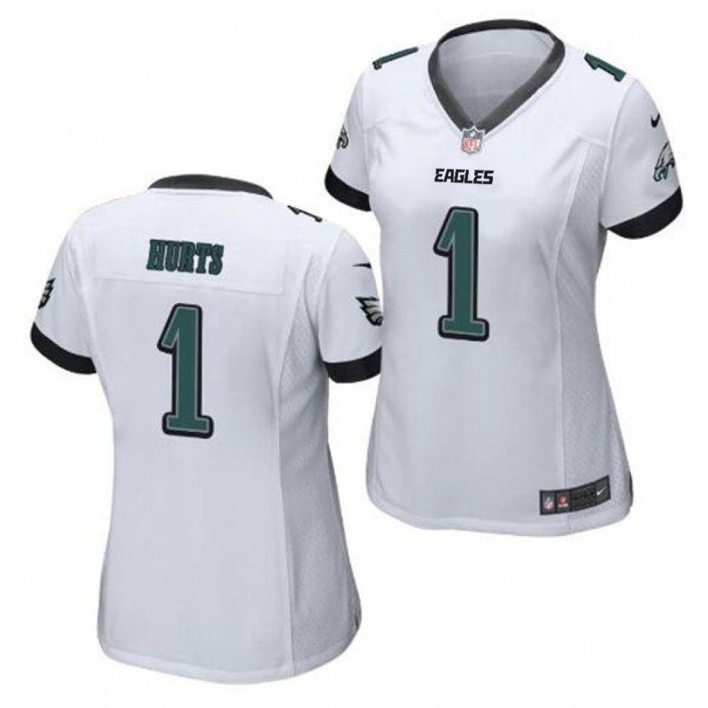 Women's Philadelphia Eagles #1 Jalen Hurts White Vapor Untouchable Limited Stitched Football Jersey(Run Small) 