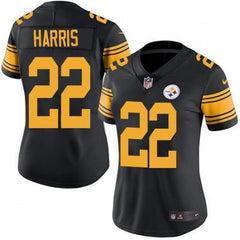 Women's Pittsburgh Steelers #22 Najee Harris Black Color Rush Stitched Football Jersey(Run Small) 