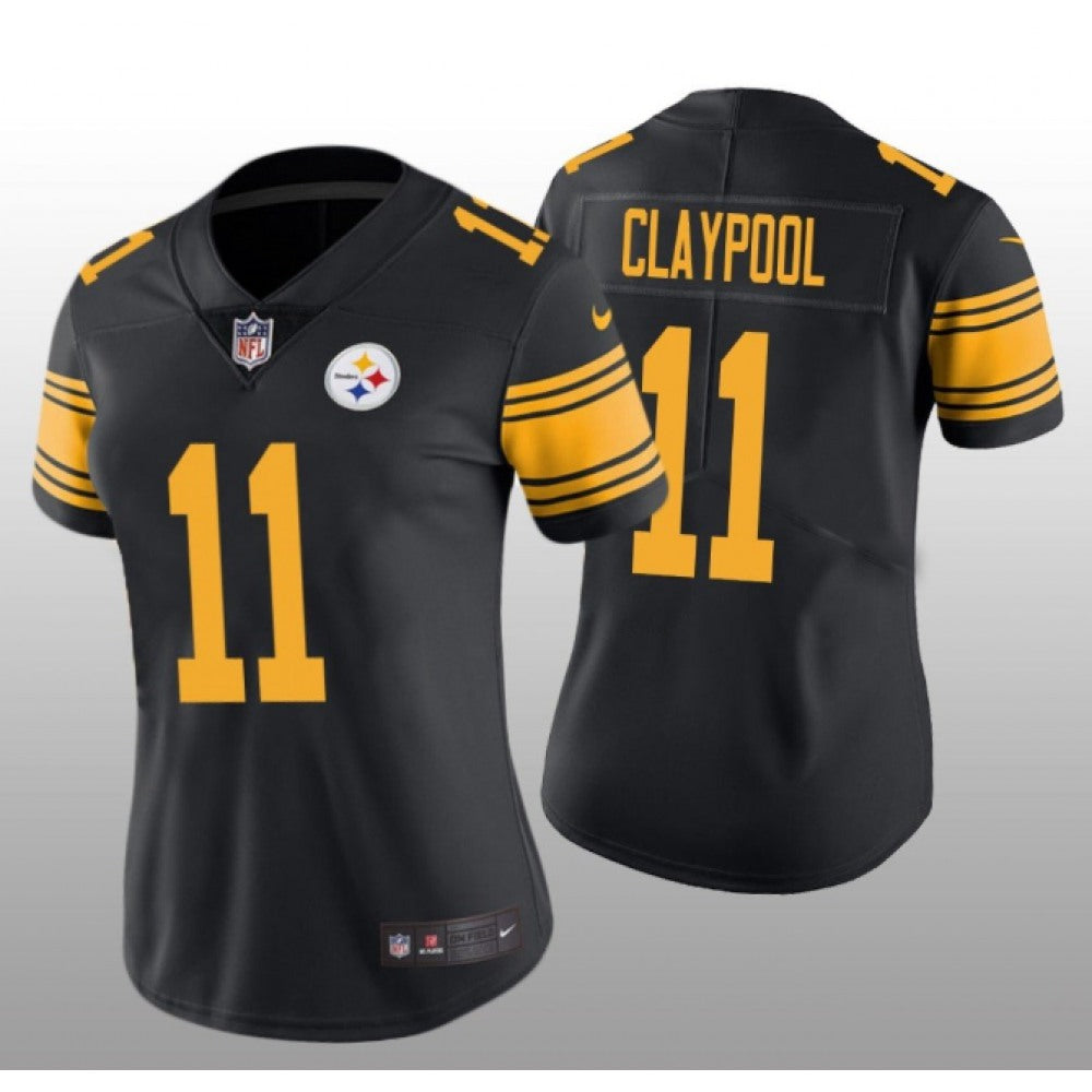 Women's Pittsburgh Steelers #11 Chase Claypool Black Color Rush Limited Stitched NFL Jersey(Run Small) 