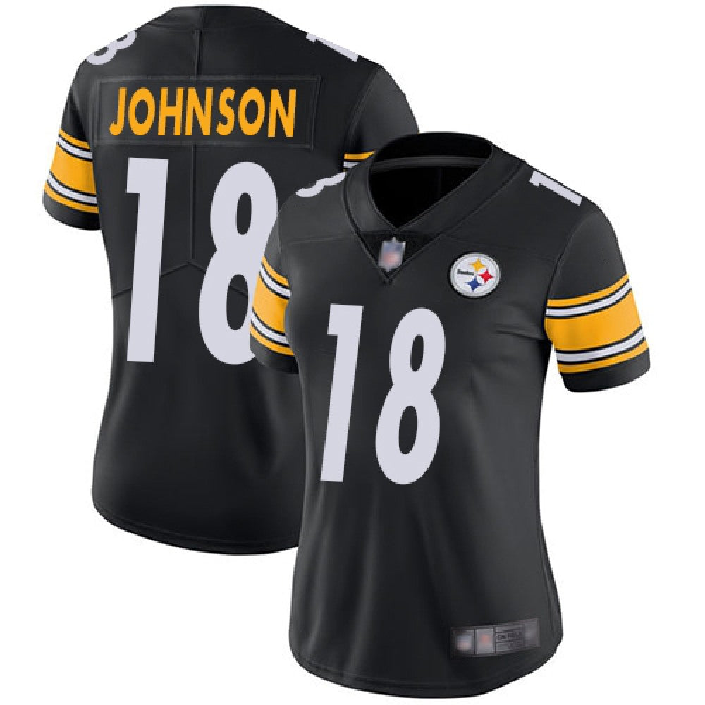 Women's Pittsburgh Steelers #18 Diontae Johnson Black Vapor Untouchable Limited Stitched NFL Jersey(Run Small) 