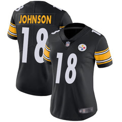 Women's Pittsburgh Steelers #18 Diontae Johnson Black Vapor Untouchable Limited Stitched NFL Jersey(Run Small) 
