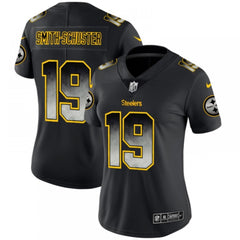 Women's Pittsburgh Steelers #19 JuJu Smith-Schuster Black 2019 Smoke Fashion Limited Stitched NFL Jersey(Run Small) 