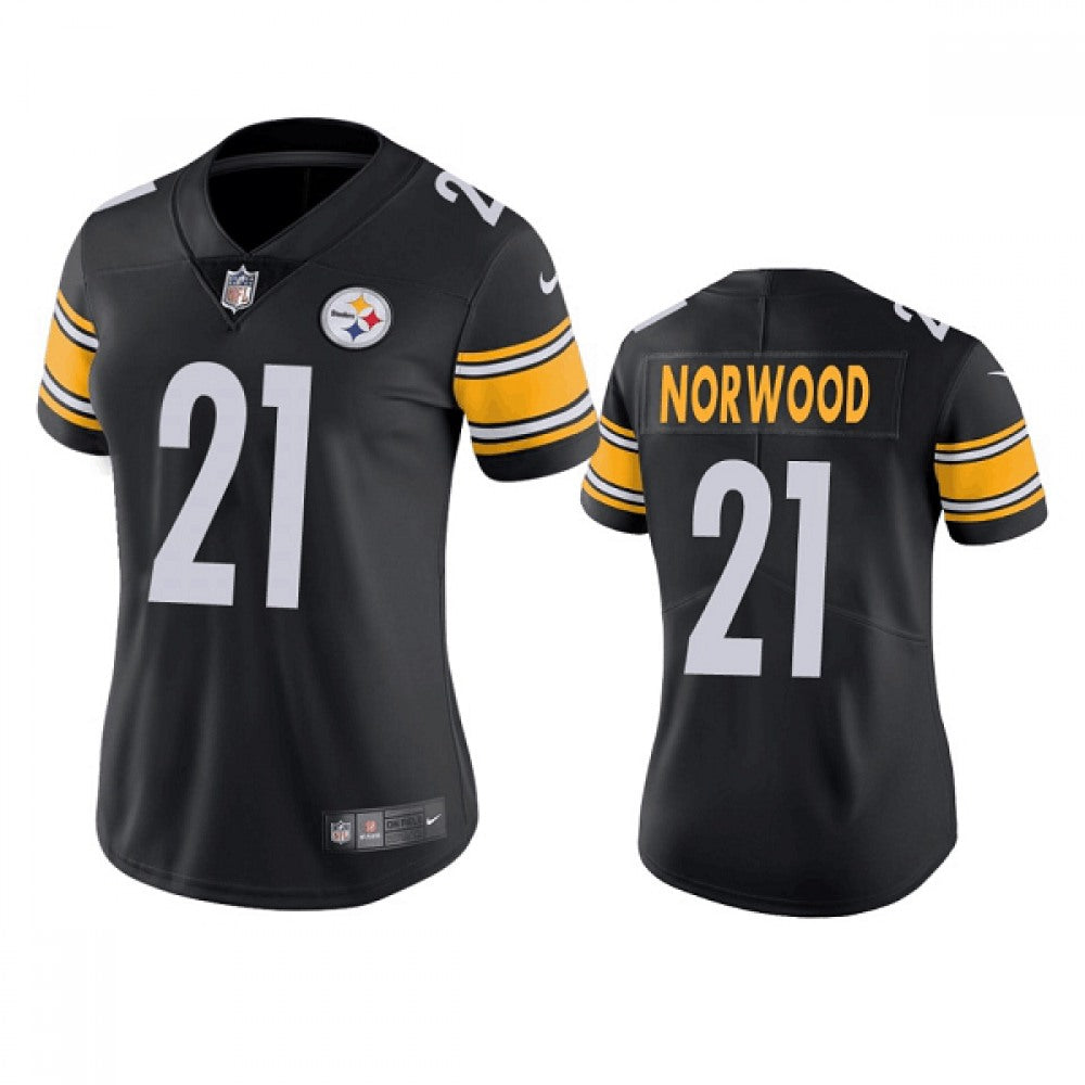 Women's Pittsburgh Steelers #21 Tre Norwood Black Vapor Untouchable Limited Stitched Jersey(Run Small) 