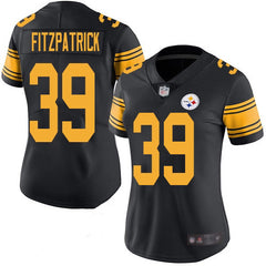 Women's Pittsburgh Steelers #39 Minkah Fitzpatrick Black Color Rush Limited Stitched NFL Jersey(Run Small) 