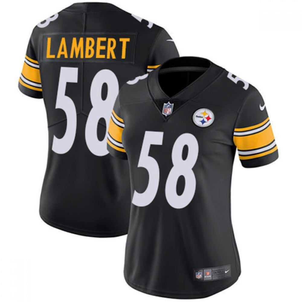 Women's Pittsburgh Steelers #58 Jack Lambert Black Vapor Untouchable Limited Stitched NFL Jersey(Run Small) 
