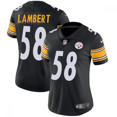 Women's Pittsburgh Steelers #58 Jack Lambert Black Vapor Untouchable Limited Stitched NFL Jersey(Run Small) 