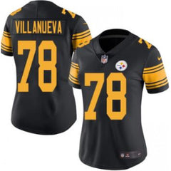 Women's Pittsburgh Steelers #78 Alejandro Villanueva Black Color Rush Limited Stitched NFL Jersey(Run Small) 
