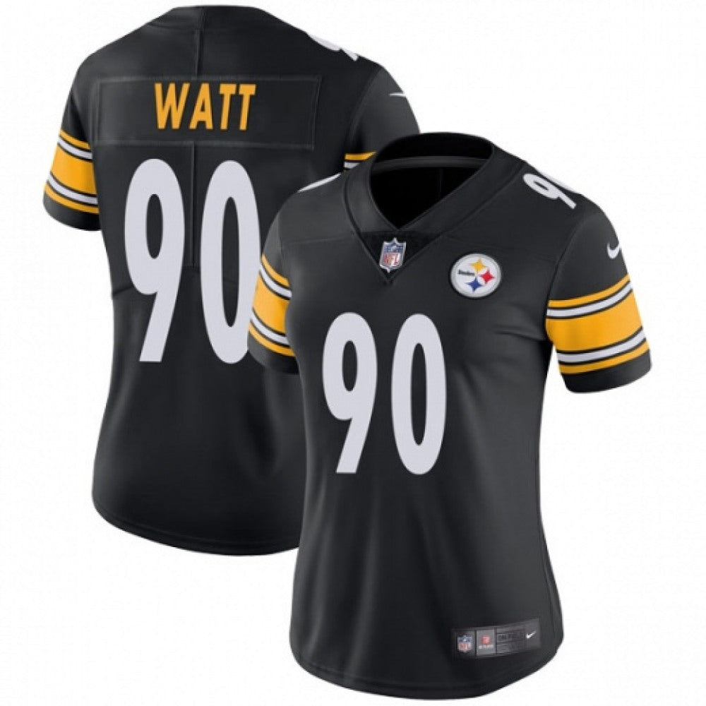 Women's Pittsburgh Steelers #90 T. J. Watt Black Vapor Untouchable Limited Stitched NFL Jersey(Run Small) 