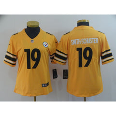 Women's Pittsburgh Steelers #19 JuJu Smith-Schuster Gold Inverted Legend Stitched NFL Jersey(Run Small) 