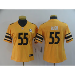 Women's Pittsburgh Steelers #55 Devin Bush Gold Inverted Legend Stitched NFL Jersey(Run Small) 