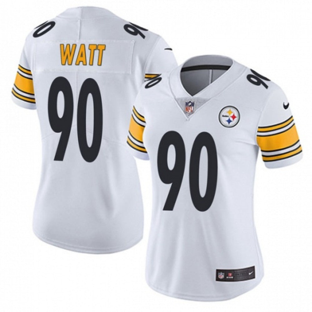 Women's Pittsburgh Steelers #90 T. J. Watt White Vapor Untouchable Limited Stitched NFL Jersey(Run Small) 