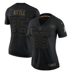 Women's San Francisco 49ers #85 George Kittle Black Salute To Service Limited Stitched Jersey(Run Small) 
