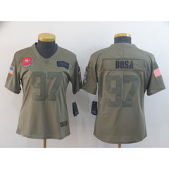 Women's NFL San Francisco 49ers #97 Nick Bosa 2019 Camo Salute To Service Stitched Jersey(Run Small) 