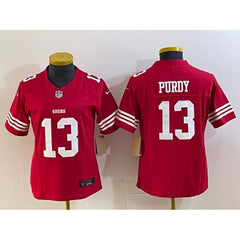 Women's San Francisco 49ers #13 Brock Purdy Red 2023 F.U.S.E. Vapor Untouchable Limited Stitched Football Jersey(Run Small) 