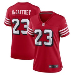 Women's San Francisco 49ers #23 Christian McCaffrey New Red Stitched Jersey(Run Small) 