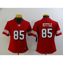Women's San Francisco 49ers #85 George Kittle Red Stitched Jersey(Run Small) 