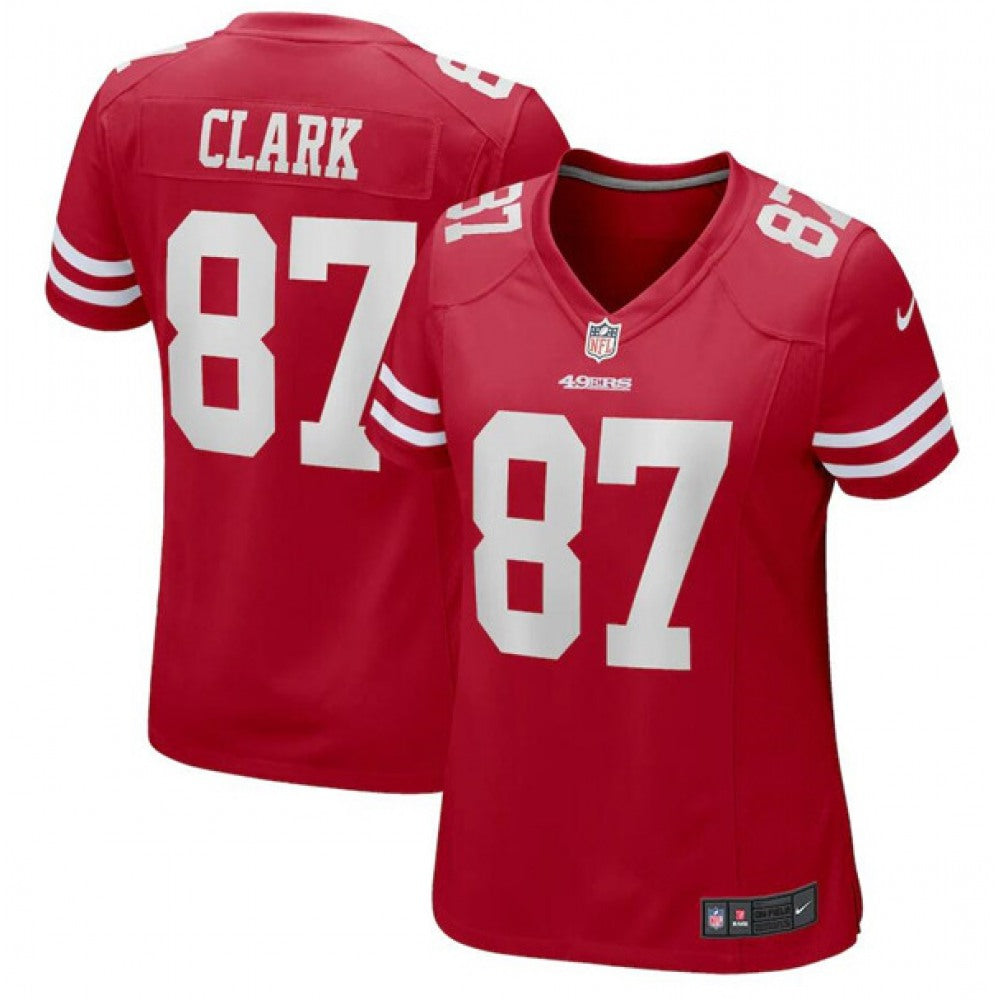 Women's San Francisco 49ers #87 Dwight Clark Red Stitched Jersey(Run Small) 