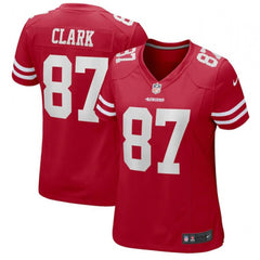 Women's San Francisco 49ers #87 Dwight Clark Red Stitched Jersey(Run Small) 