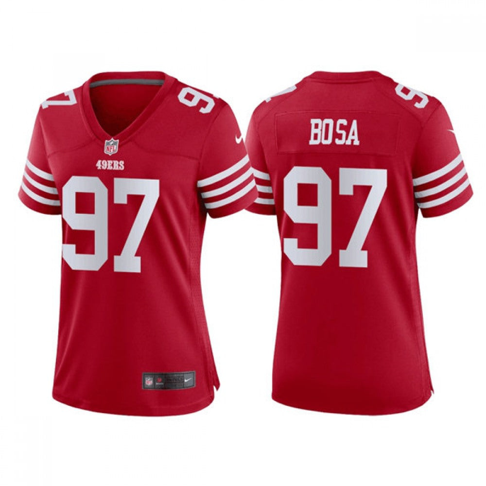 Women's San Francisco 49ers #97 Nick Bosa Red Stitched Jersey(Run Small) 